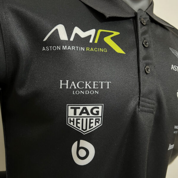 Aston Martin Collared Shirt Black 2023 - Image 4