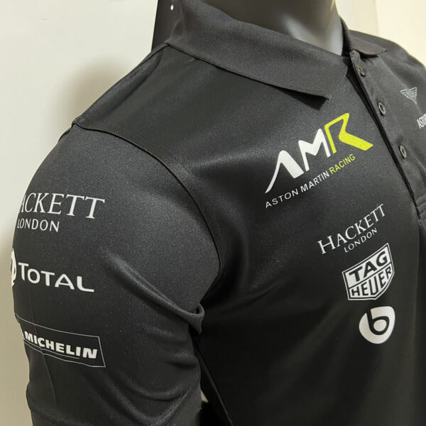 Aston Martin Collared Shirt Black 2023 - Image 3