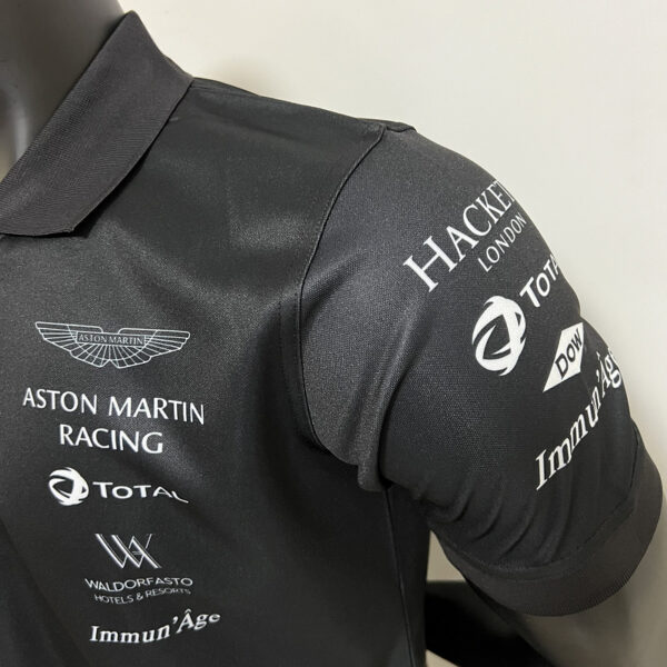 Aston Martin Collared Shirt Black 2023 - Image 5