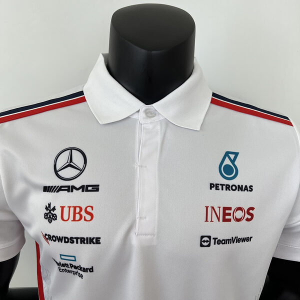 Mercedes AMG Collared Shirt White 2023 - Image 5