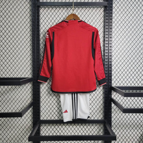 Man Utd Long Sleeve Home 23/24 - Kids - Image 3