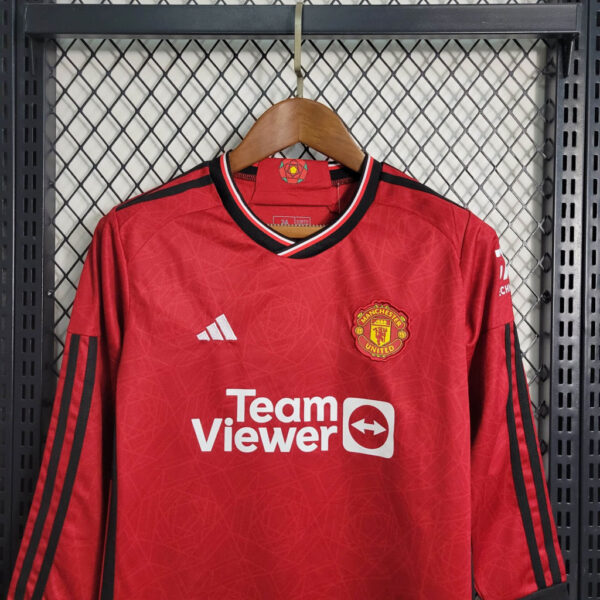 Man Utd Long Sleeve Home 23/24 - Kids - Image 5