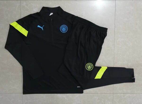 Man City Black Half-Zip Tracksuit - Kids - Image 3