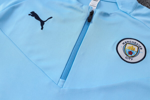 Man City Blue Half-Zip Tracksuit - Kids - Image 2