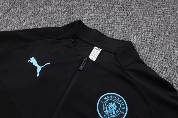 Man City Black Half-Zip Tracksuit - Kids - Image 2