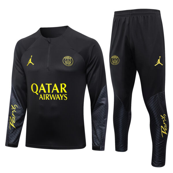 PSG Black Half-Zip Tracksuit - Kids