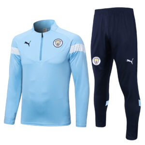 Man City Blue Half-Zip Tracksuit - Kids