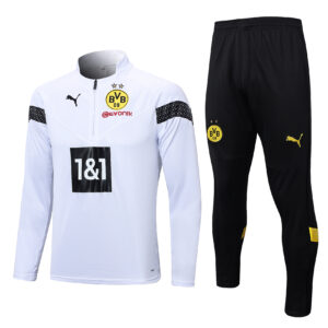 Dortmund White Half-Zip Tracksuit - Kids