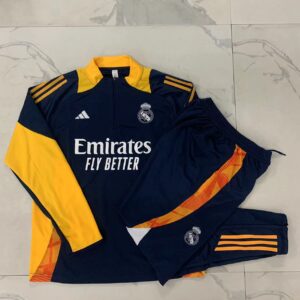 Real Madrid Half-Zip Tracksuit Black 24/25