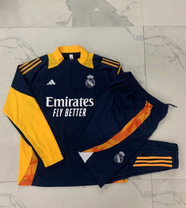 Real Madrid Half-Zip Tracksuit Black 24/25