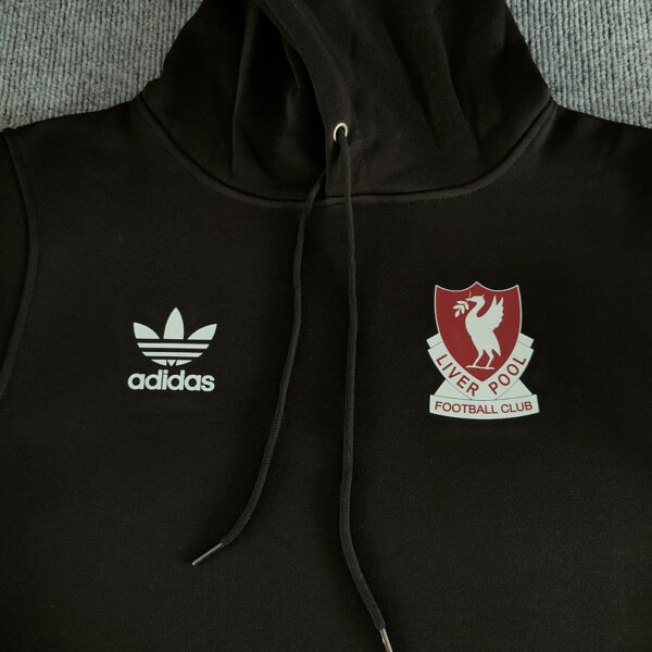 Liverpool Hoodie Retro Logo Black - Image 2